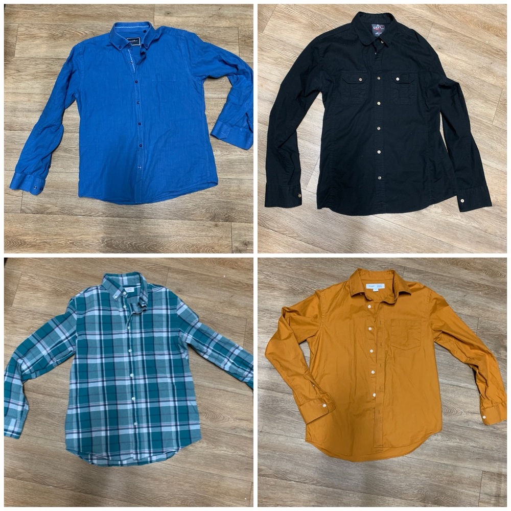Men long sleeves dress shirt size small slim fit lot